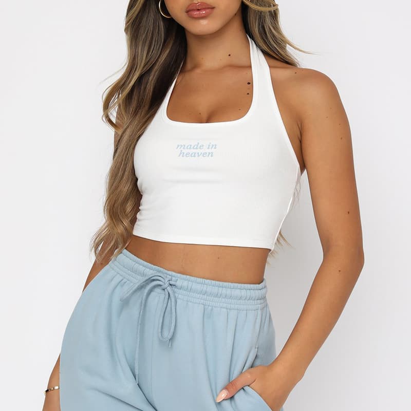 Crop Top Côtelé Dos Nu