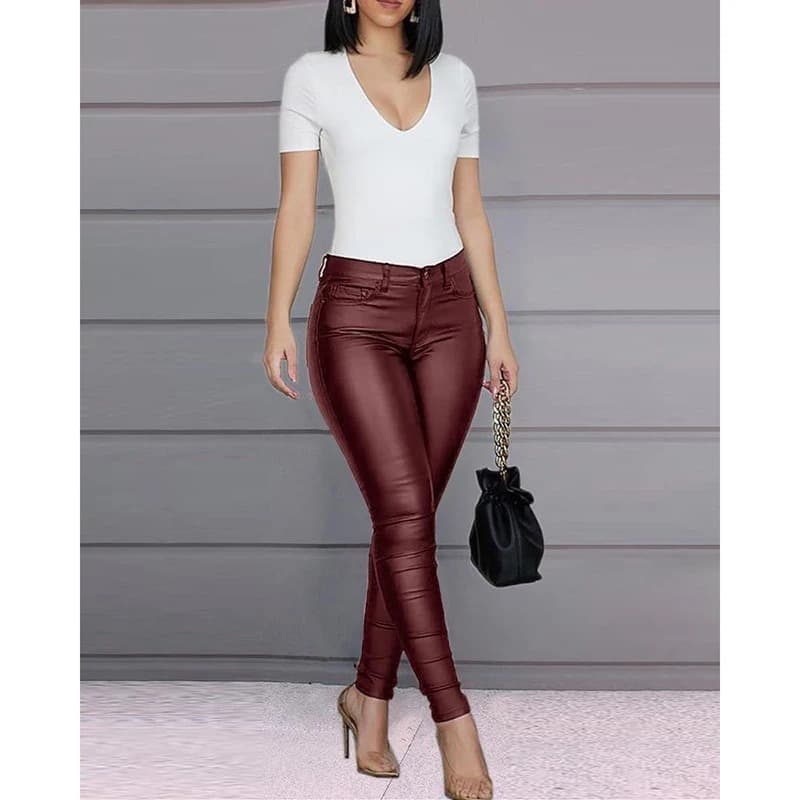 Lot de 2 Pantalons Taille Haute Stretch