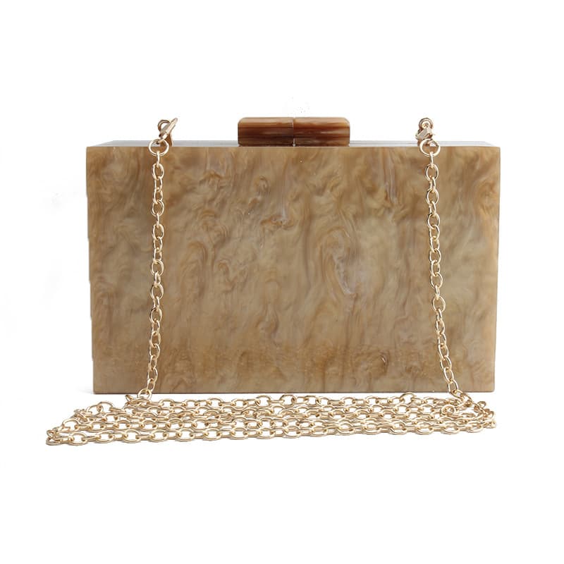 Sac à Main Marbré Acrylique Luxe Tendance Femme — or