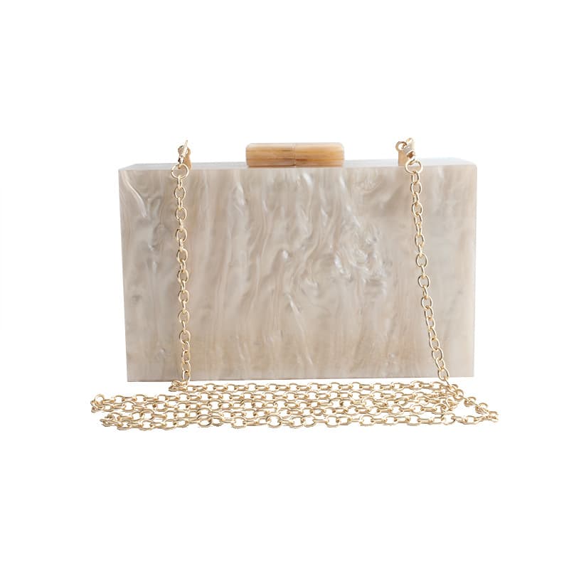 Sac à Main Marbré Acrylique Luxe Tendance Femme — abricot