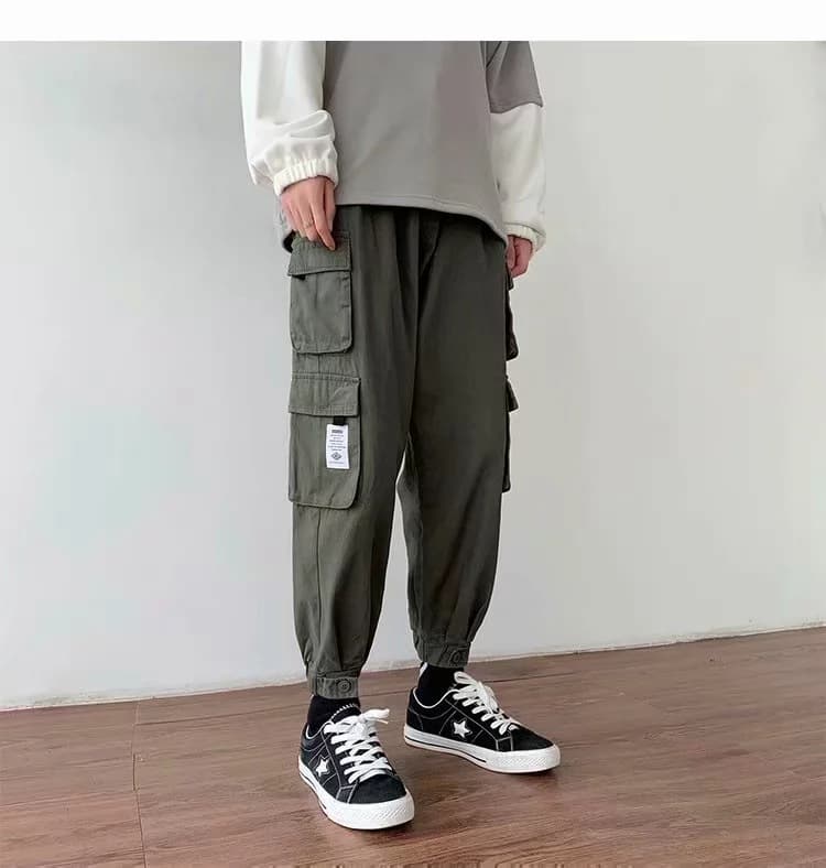 Pantalon décontracté à poches multiples tendance homme