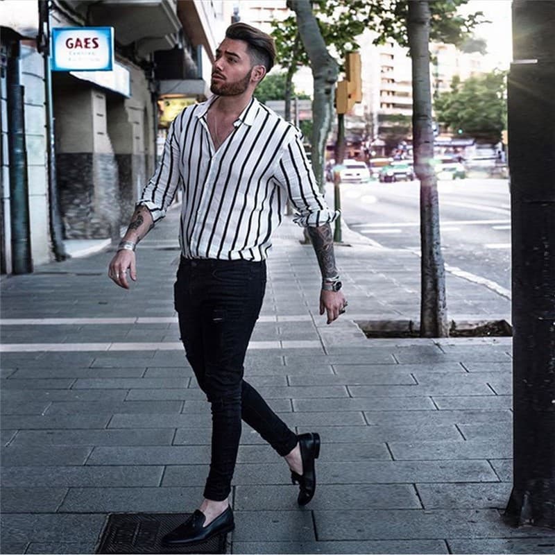 Chemise slim tendance décontractée homme