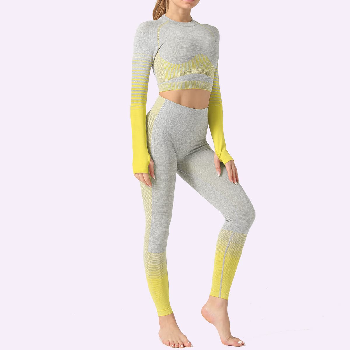 Ensemble Yoga Fitness LANTECH 2 Pièces Tendance Femme — jaune