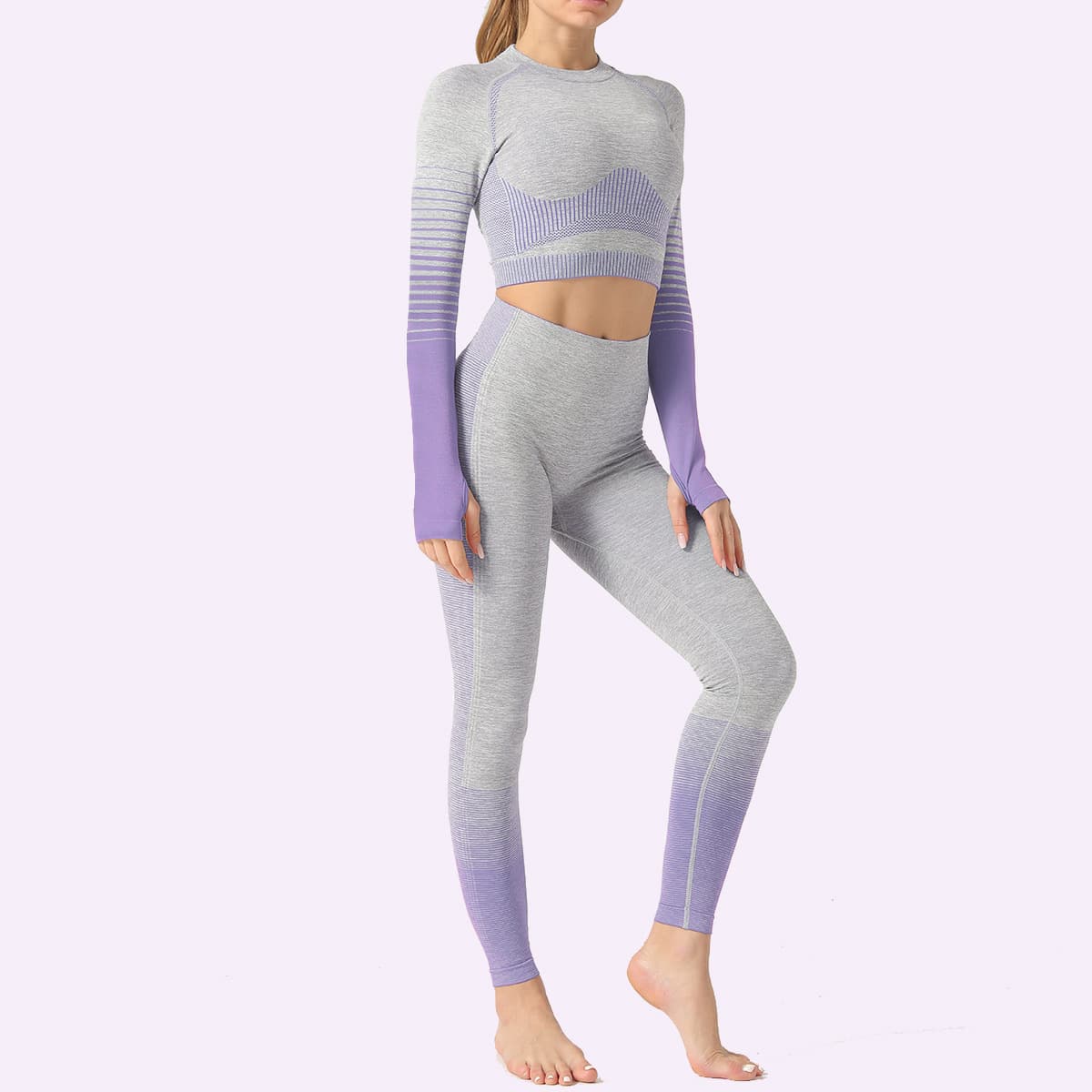 Ensemble Yoga Fitness LANTECH 2 Pièces Tendance Femme — violet