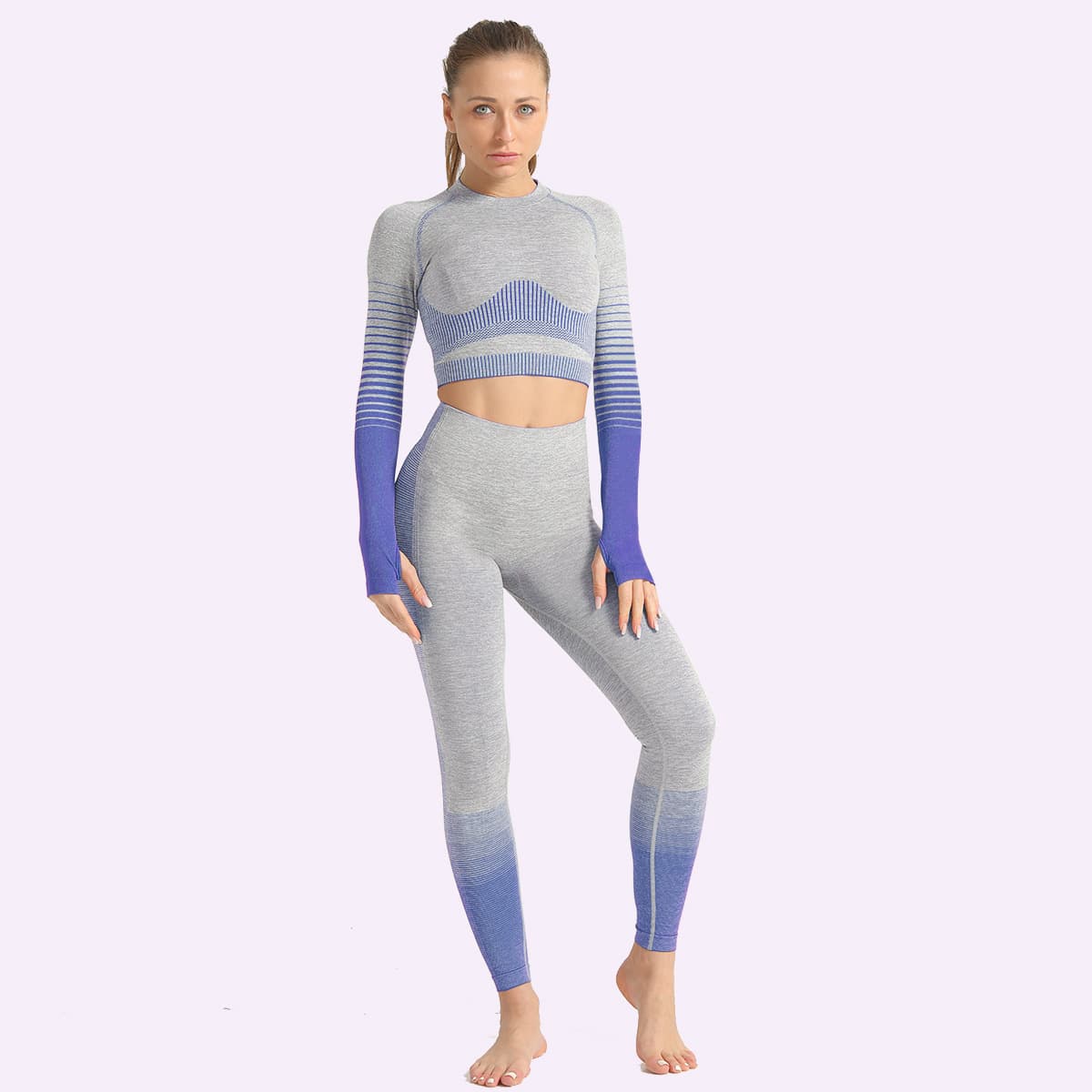 Ensemble Yoga Fitness LANTECH 2 Pièces Tendance Femme — bleu