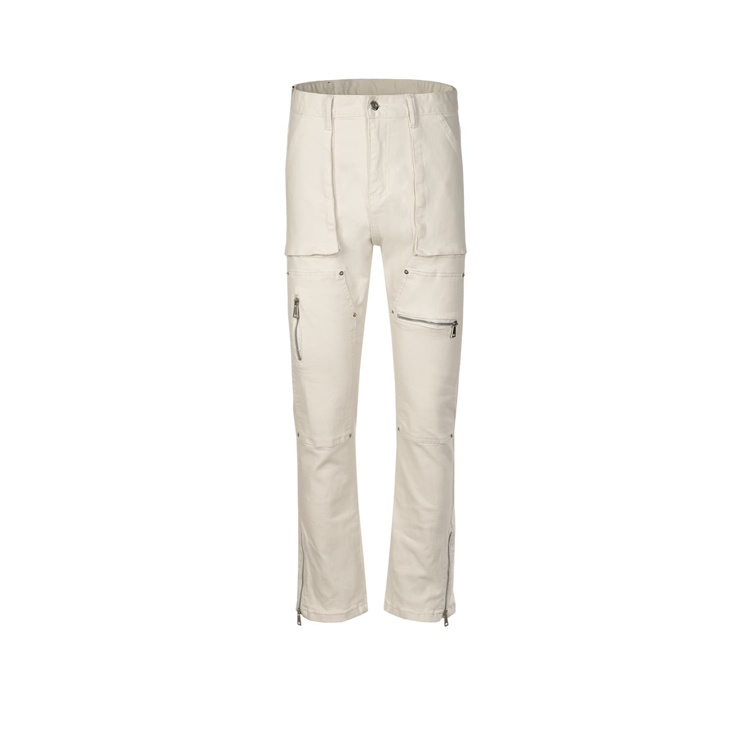 Jean multi-zip taille moyenne tendance femme