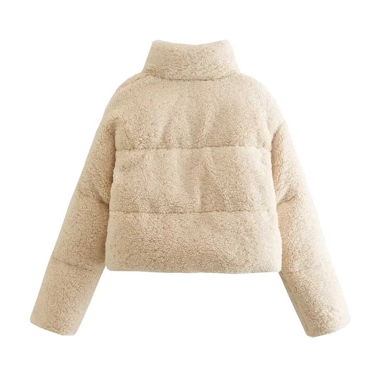 Veste Courte Coton Col Montant Tendance Femme