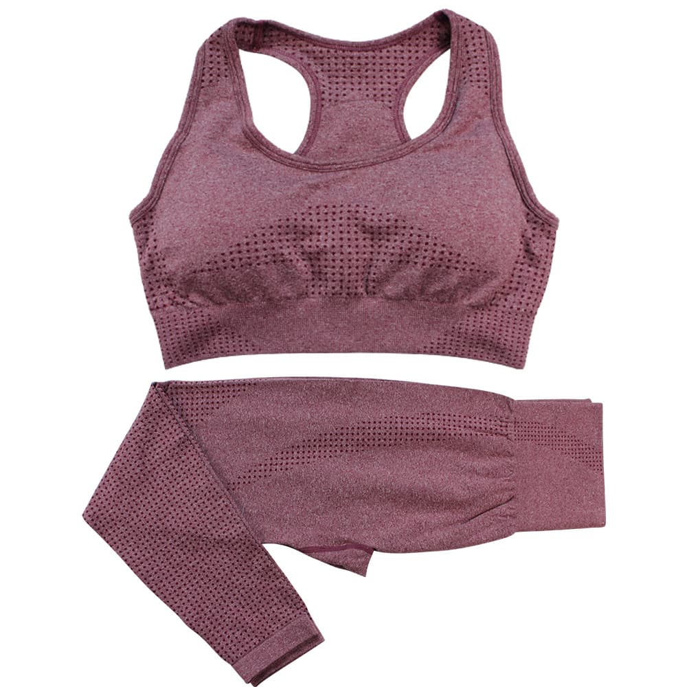 Ensemble Yoga Sans Couture 2 Pièces Tendance Femme