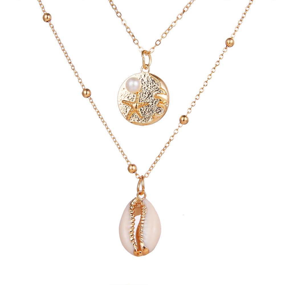 Collier tendance plaqué or naturel