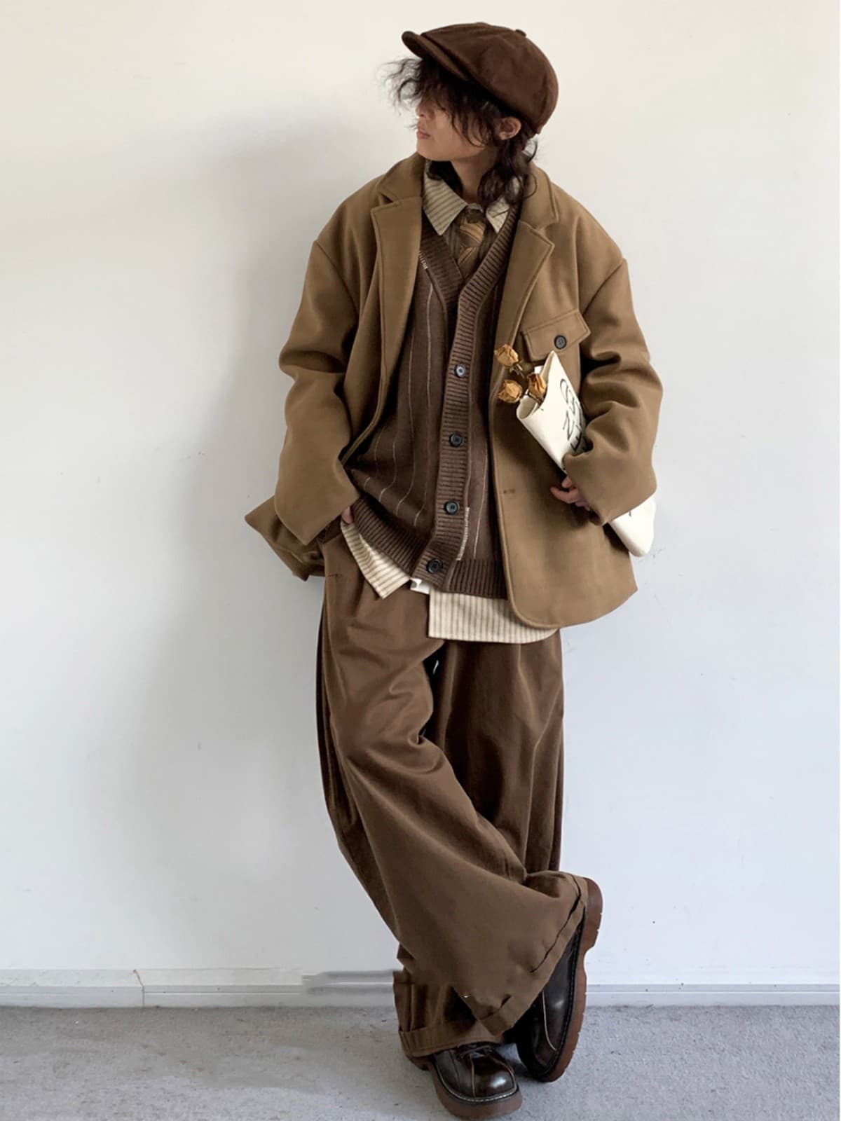 Veste Ample Style Universitaire Décontractée Tendance