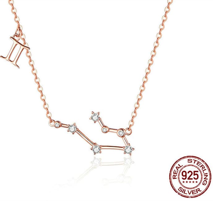 Collier constellation tendance argent S925 plaqué or rose