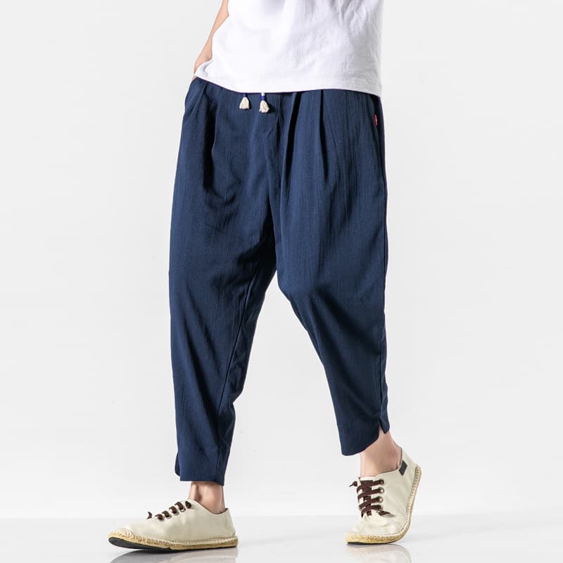 Pantalon court Harlan rétro tendance homme — bleu-marine