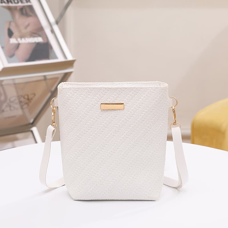 Mini Sac Bandoulière Simple Tendance Femme — blanc