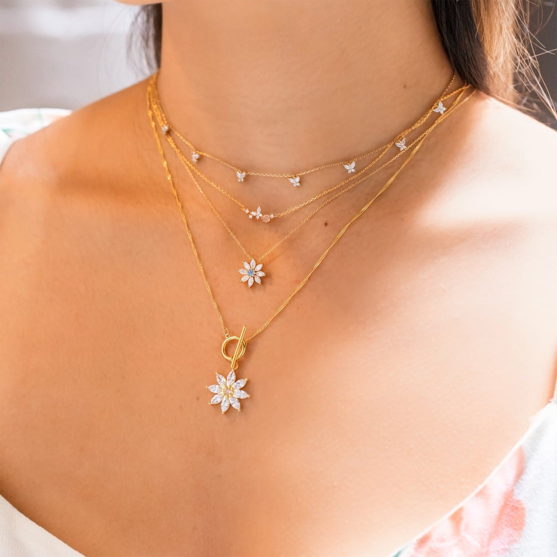 Collier tendance plaqué or 18K cuivre style influenceur