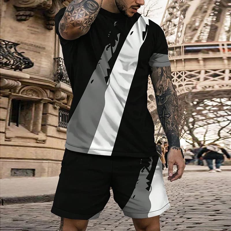 Ensemble de Sport Décontracté Multicolore Tendance Homme