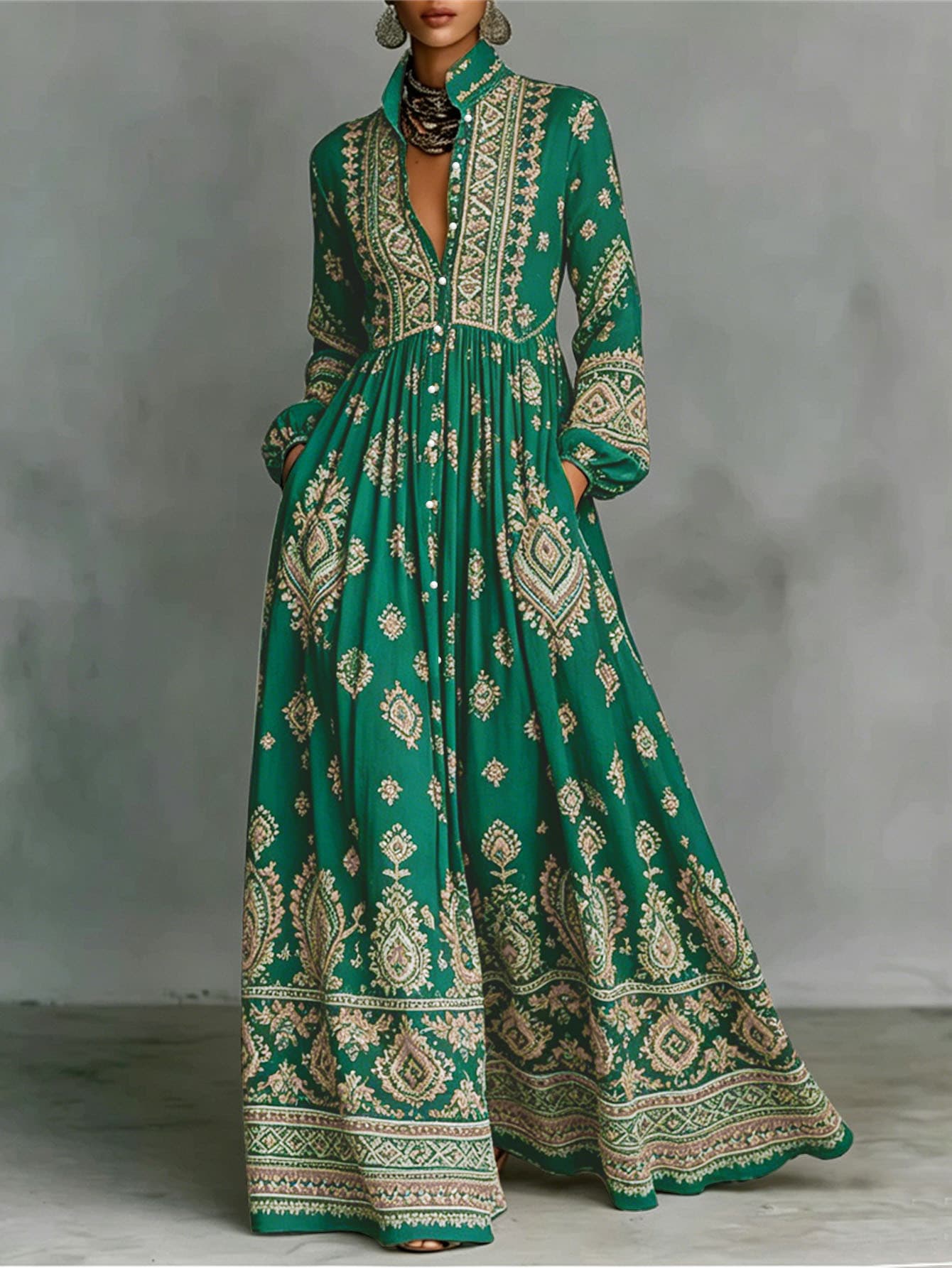 Robe Longue Fluide Ete — vert