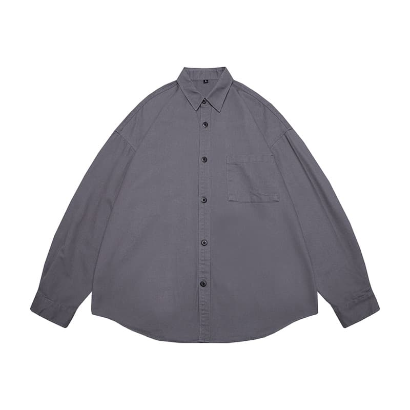 Chemise manches longues décontractée tendance homme — gris