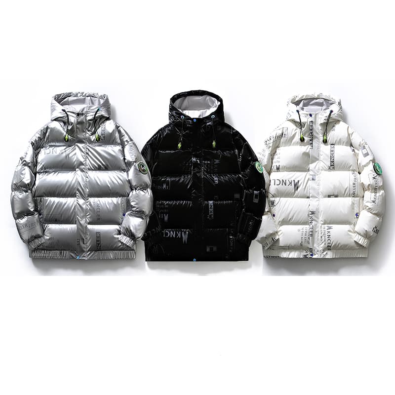 Doudoune Duvet de Canard Col Montant Style Hip Hop Tendance