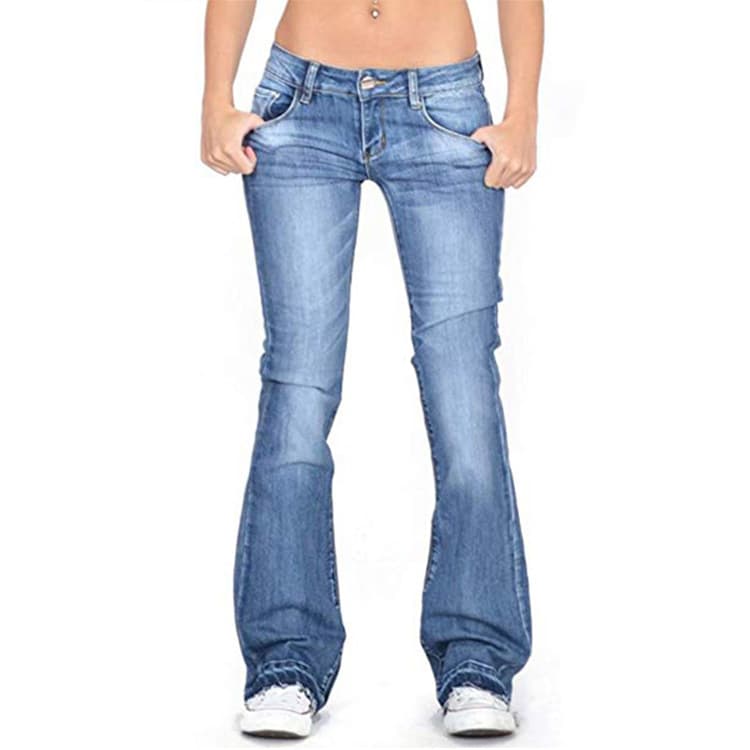 Jean déchiré tendance marque décontracté femme — bleu-ciel