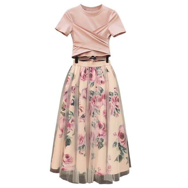Haut court tendance élégant noeud rose femme