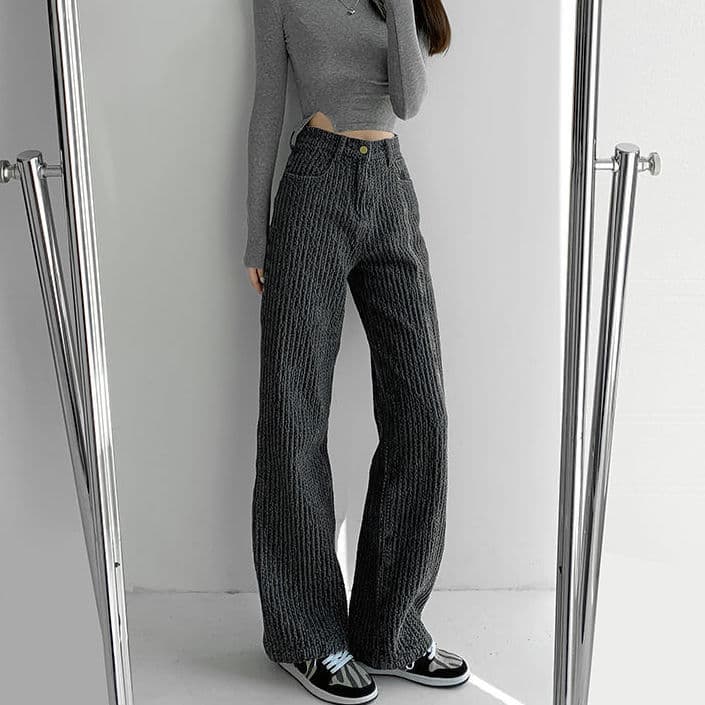 Jean tissé tendance rétro niche femme