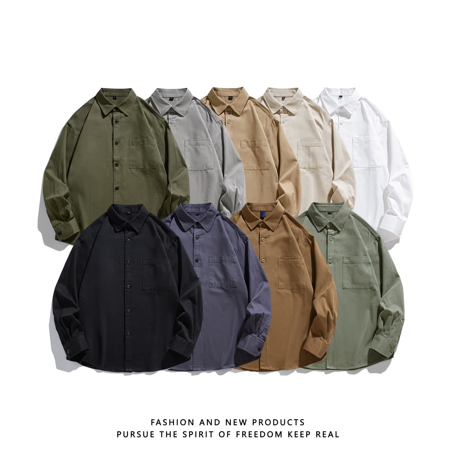 Chemise manches longues décontractée tendance homme