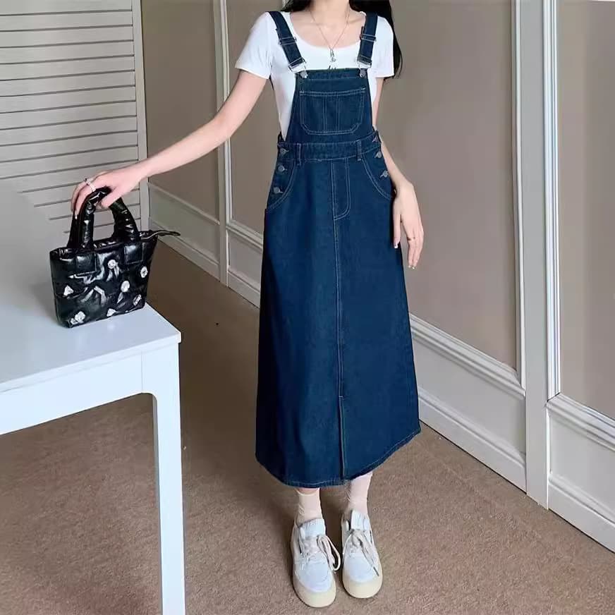 Robe longue à bretelles artistique et tendance