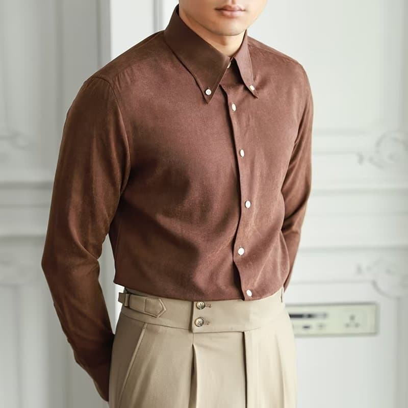 Chemise couleur unie artistique tendance homme