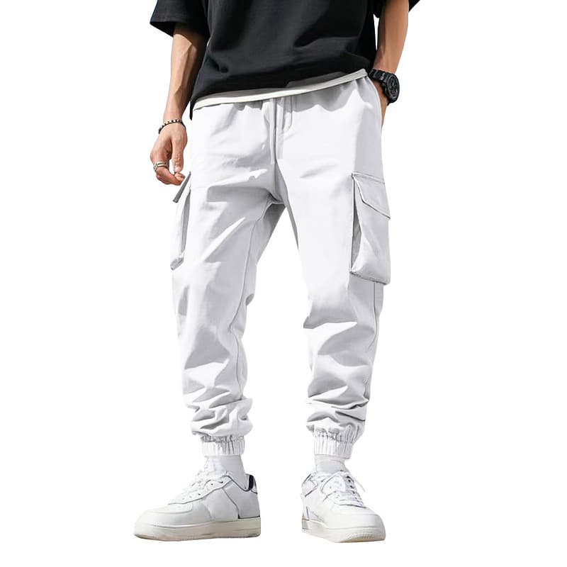Pantalon sportif décontracté tendance homme — blanc