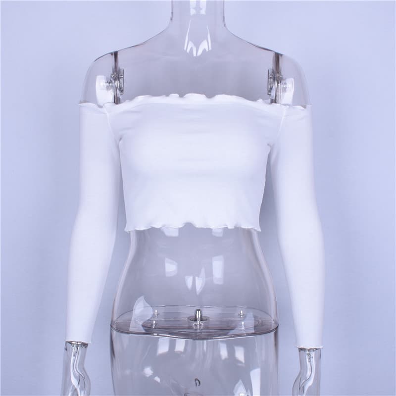 Débardeur court tendance dos nu femme — blanc