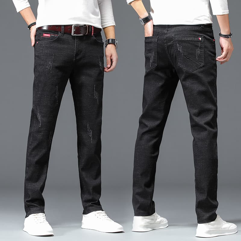 Pantalon décontracté stretch tendance homme — noir