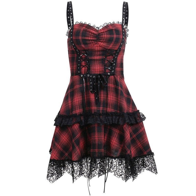 Robe gothique lacée taille cintrée col V