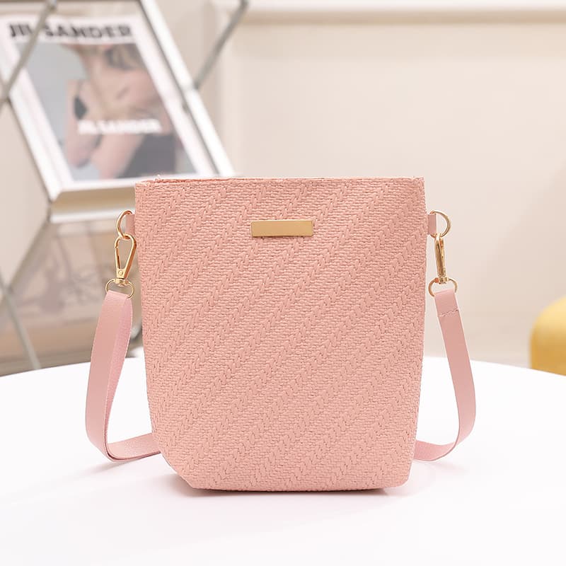Mini Sac Bandoulière Simple Tendance Femme — rose