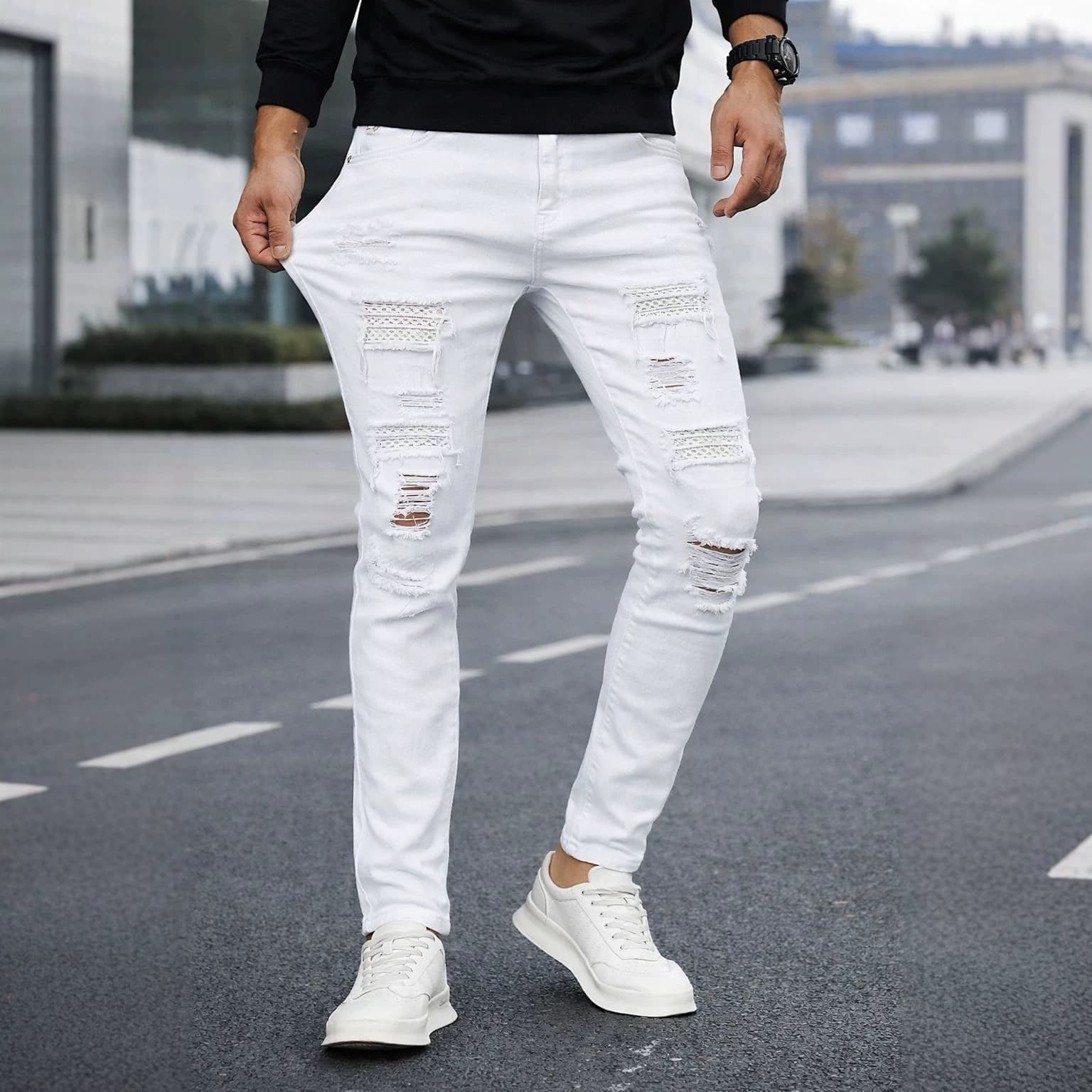 Jean Droit Casual Homme