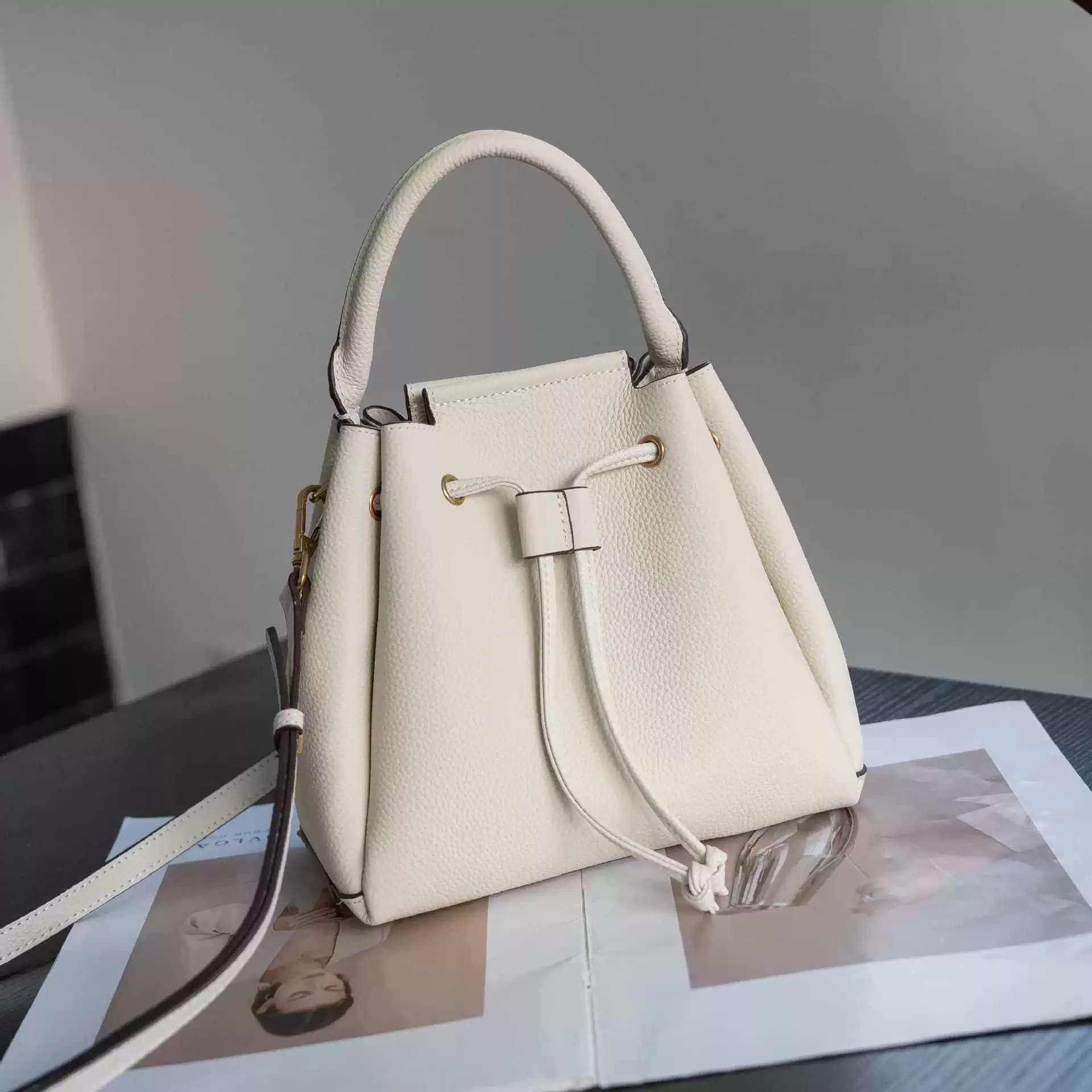 Sac Seau Cuir Beige Tendance — blanc