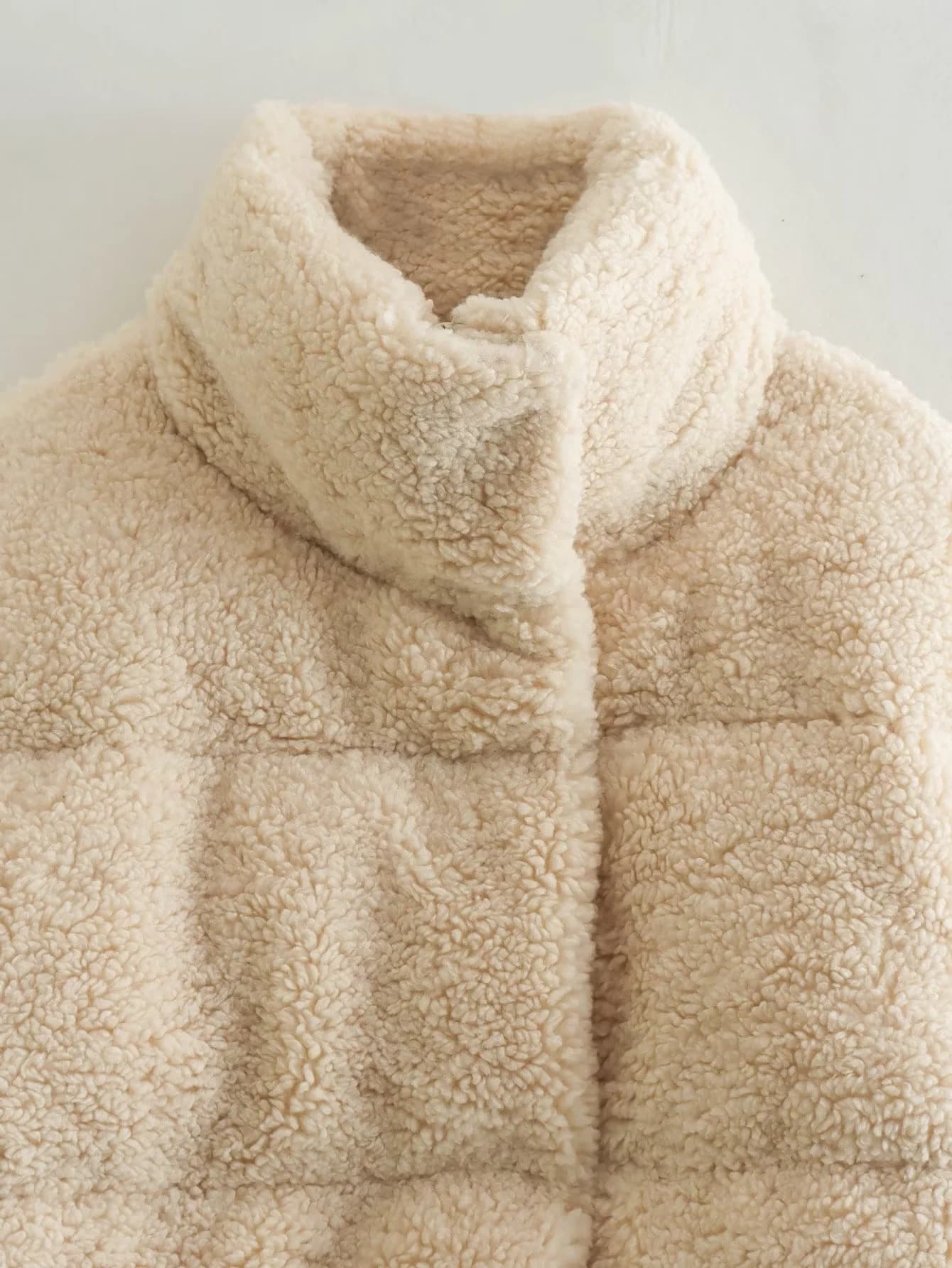 Veste Courte Coton Col Montant Tendance Femme