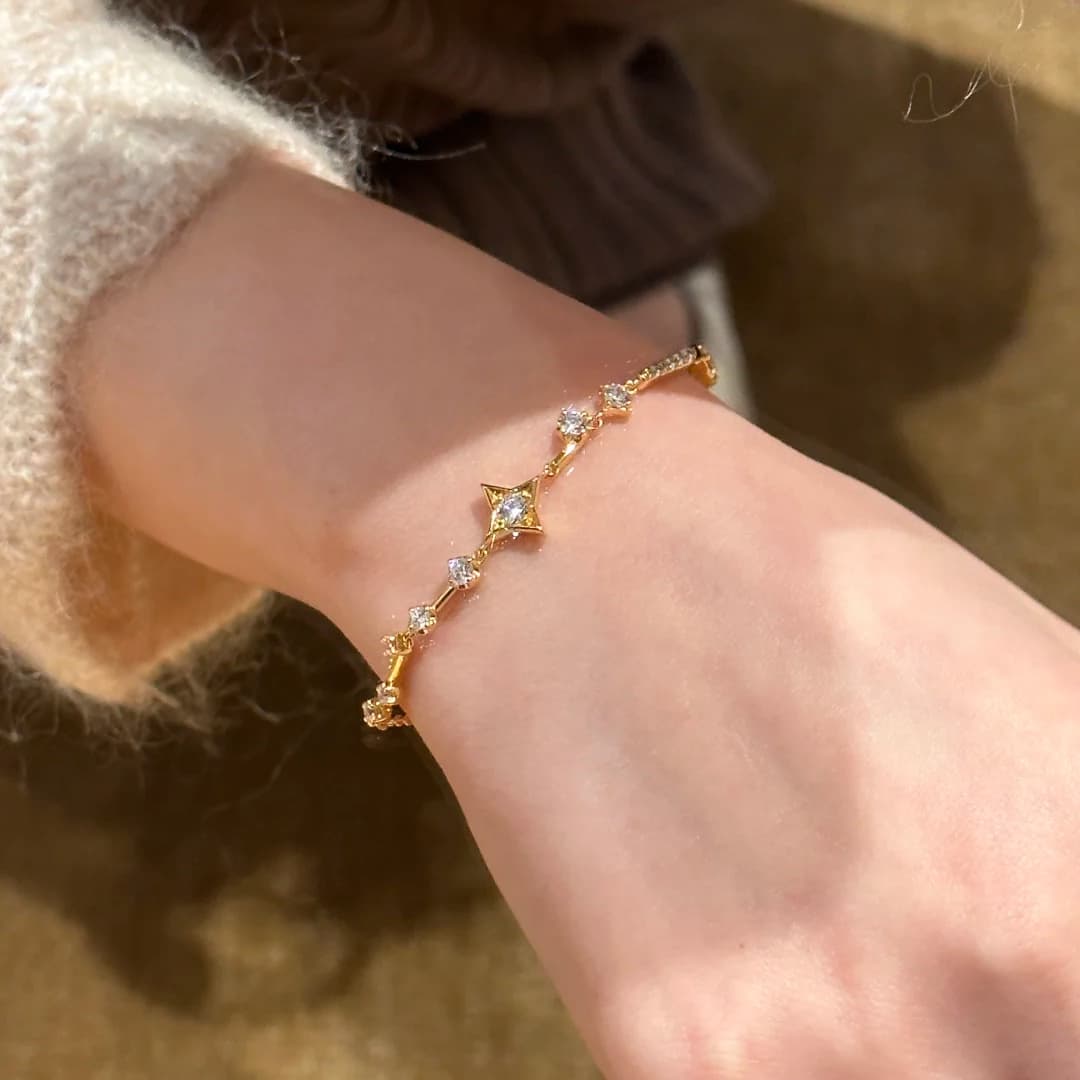 Bracelet Délicat Zircone Étoile Tendance
