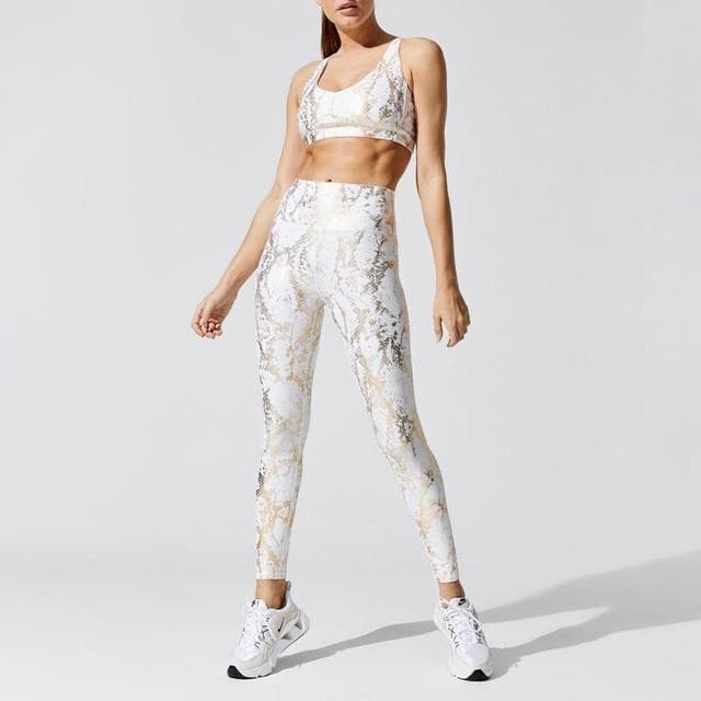 Legging de Sport Séchage Rapide Yoga Tendance Femme — blanc