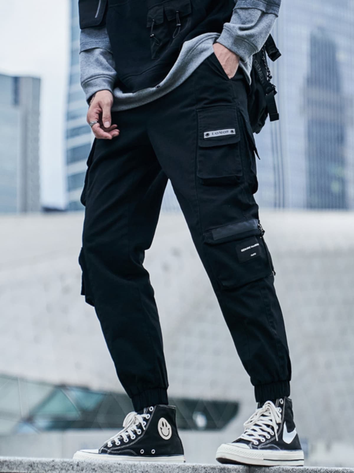 Pantalon décontracté tendance jeune homme — noir