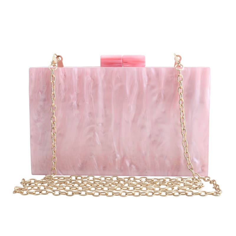 Sac à Main Marbré Acrylique Luxe Tendance Femme — rose
