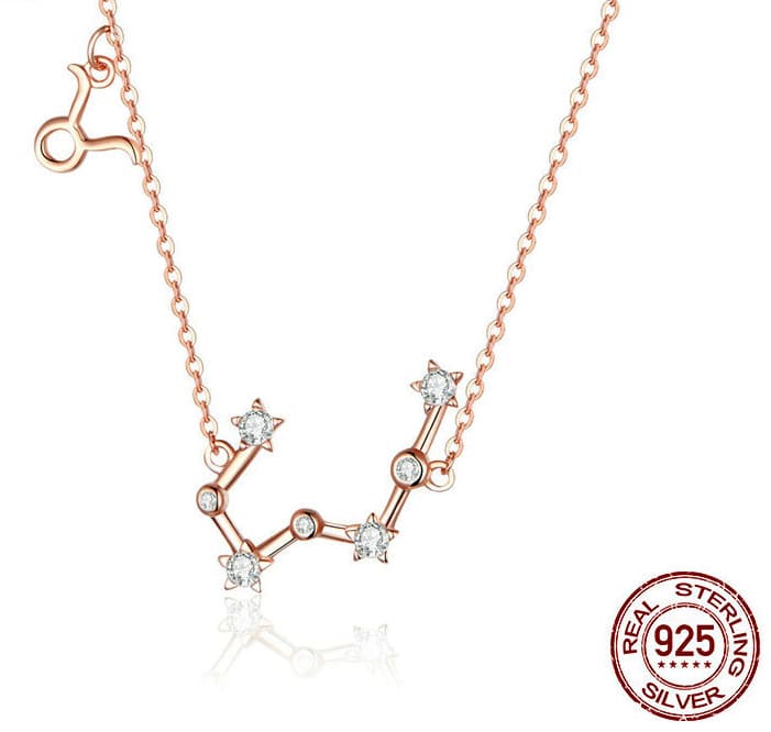Collier constellation tendance argent S925 plaqué or rose