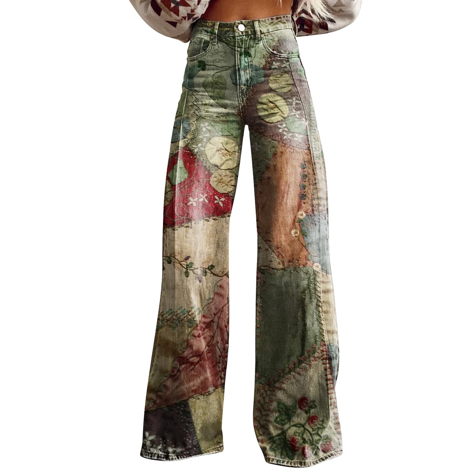 Jean évasé pur coton tendance femme