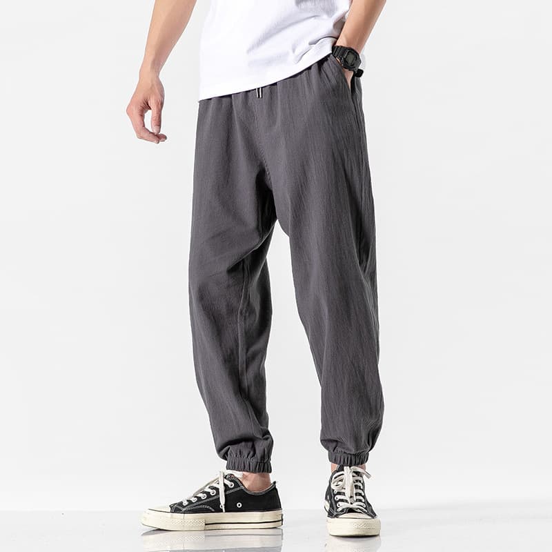 Pantalon court en lin tendance homme