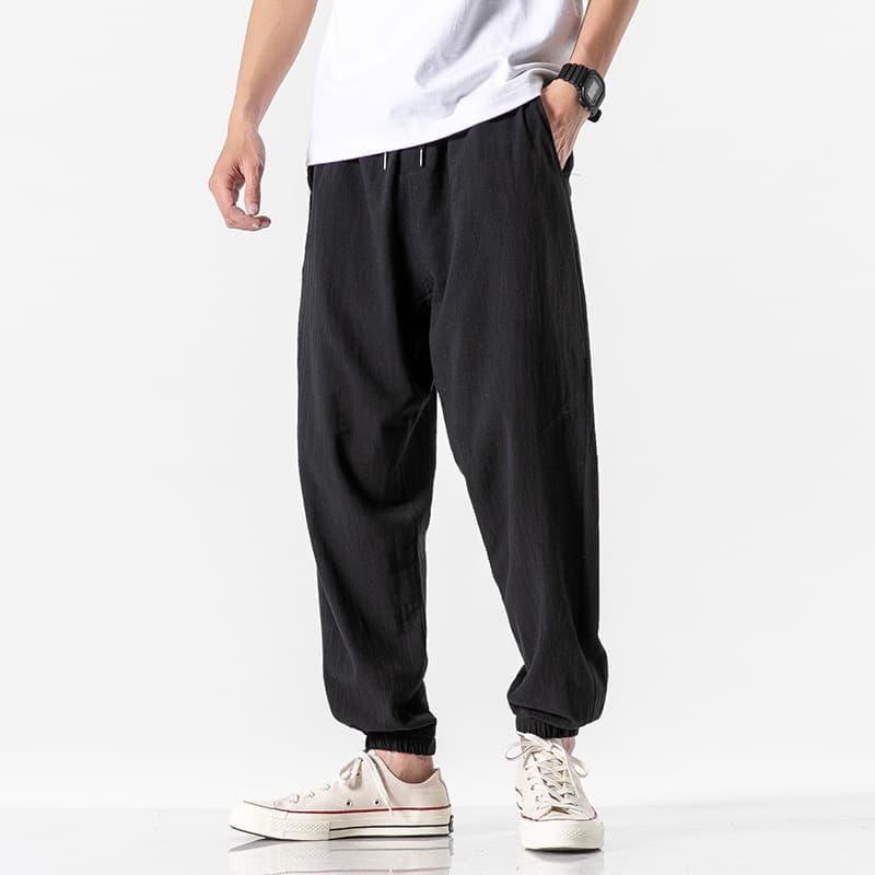 Pantalon court en lin tendance homme