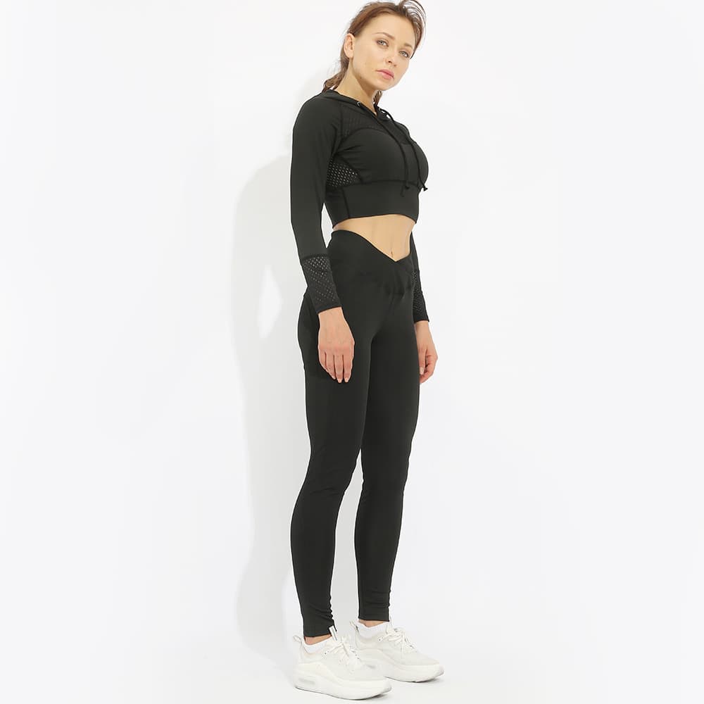 Legging de Course Taille Haute Tendance Femme — noir