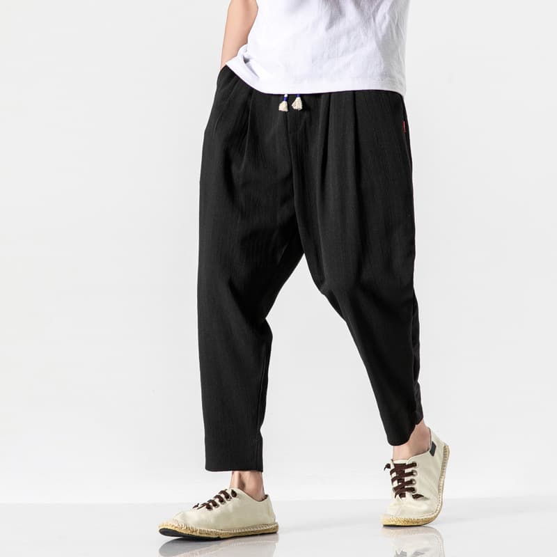 Pantalon court Harlan rétro tendance homme — noir