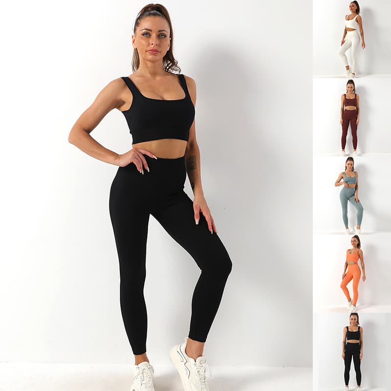 Ensemble Yoga 2 Pièces Soutien-Gorge Tendance Femme