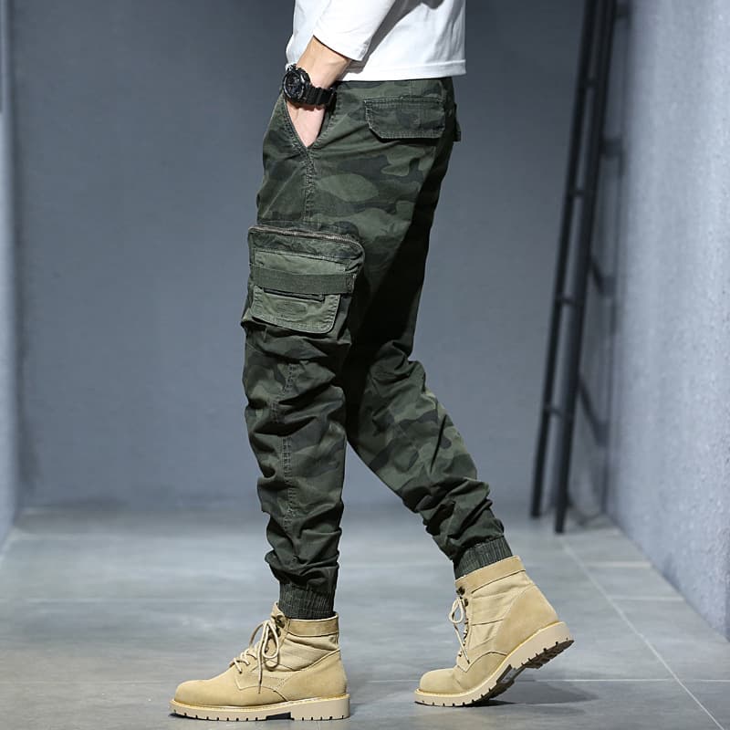 Pantalon harem fin tendance homme — vert-armee