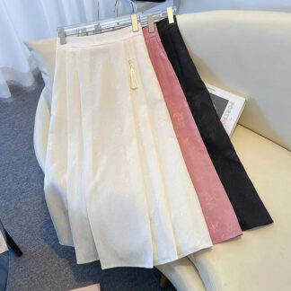 Fashionable New Chinese Style Jacquard Pleated Skirt